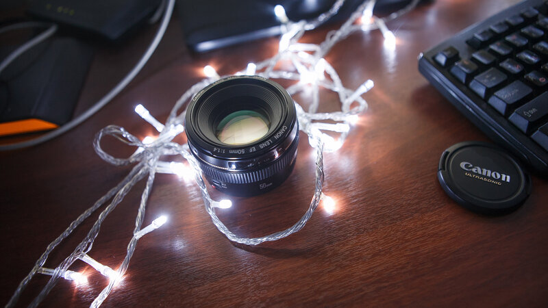Camera Lens on Desk