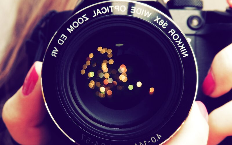 Camera Lens with Bokeh Lights — Black, Calm