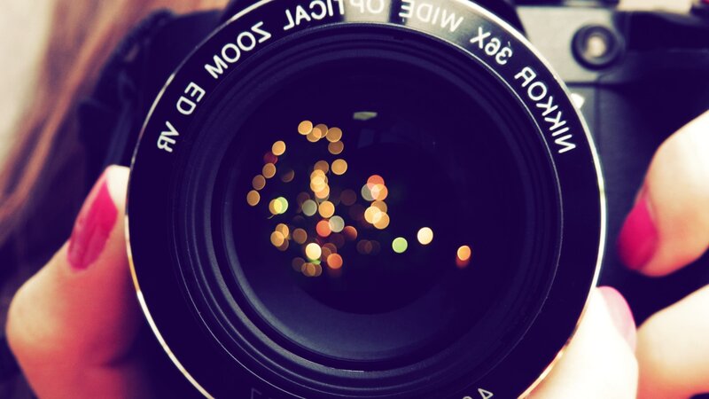 Camera Lens with Bokeh Lights — Black