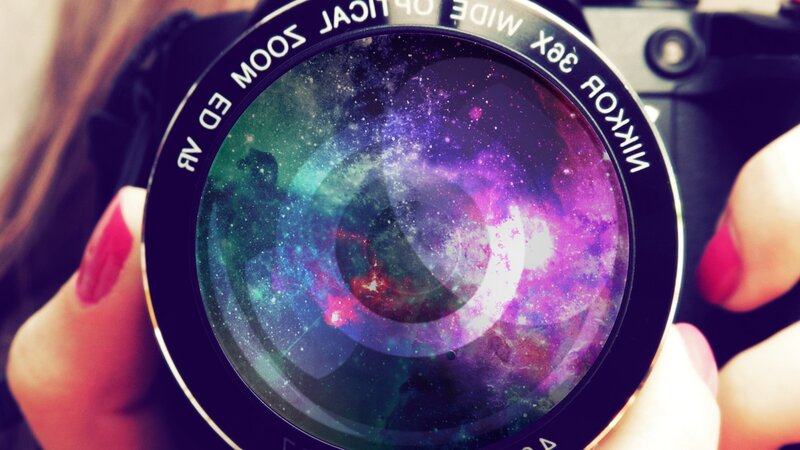 Camera Lens with Galaxy Reflection