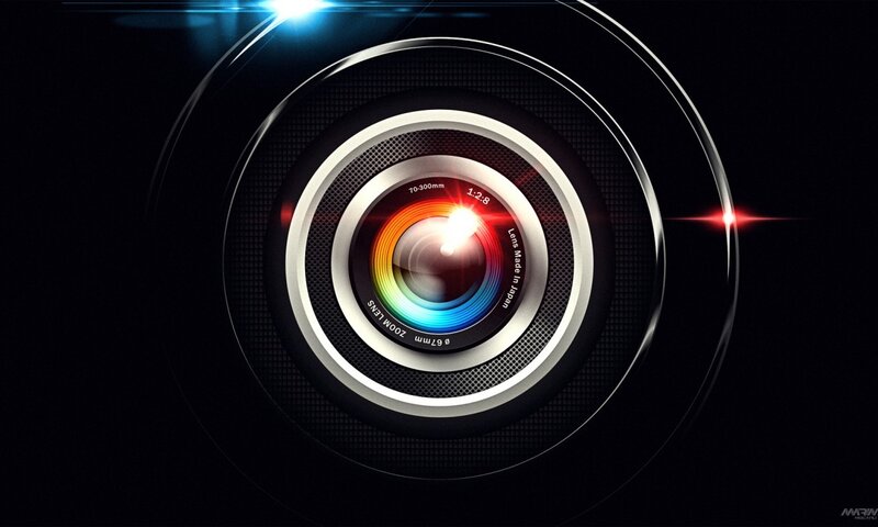 camera lens with light effects