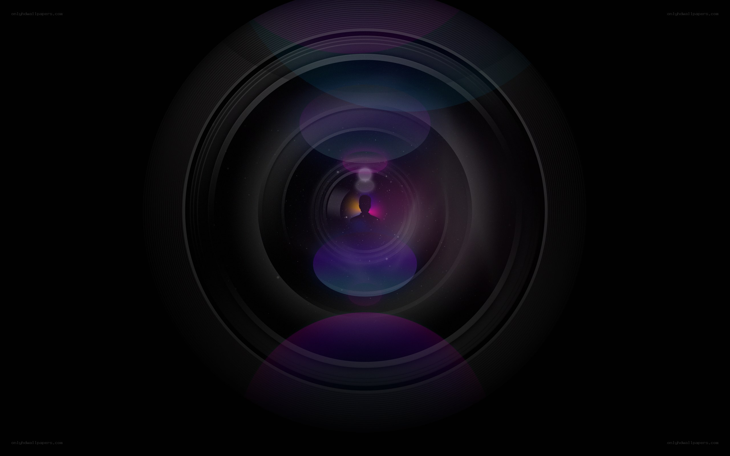 camera lens with silhouette