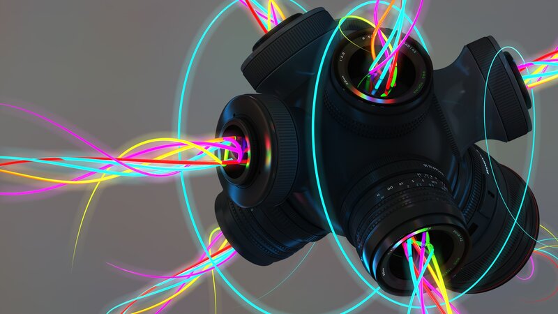 Camera Lenses with Light Trails