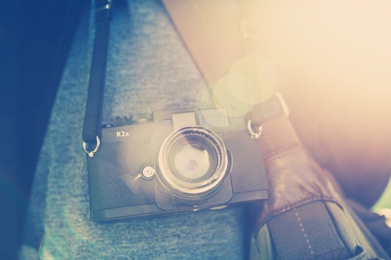 camera on a person's lap
