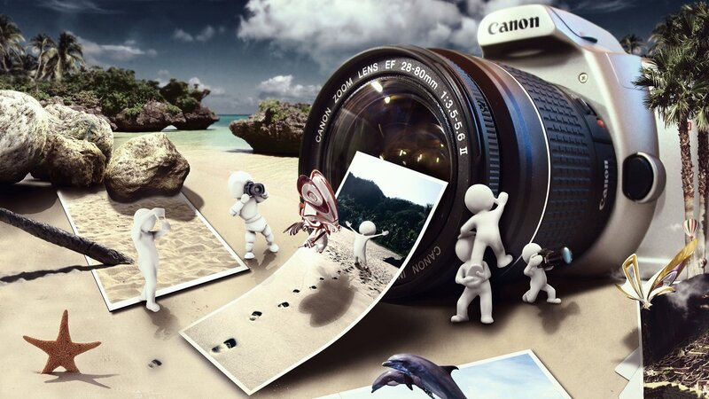 Camera on Beach Scene