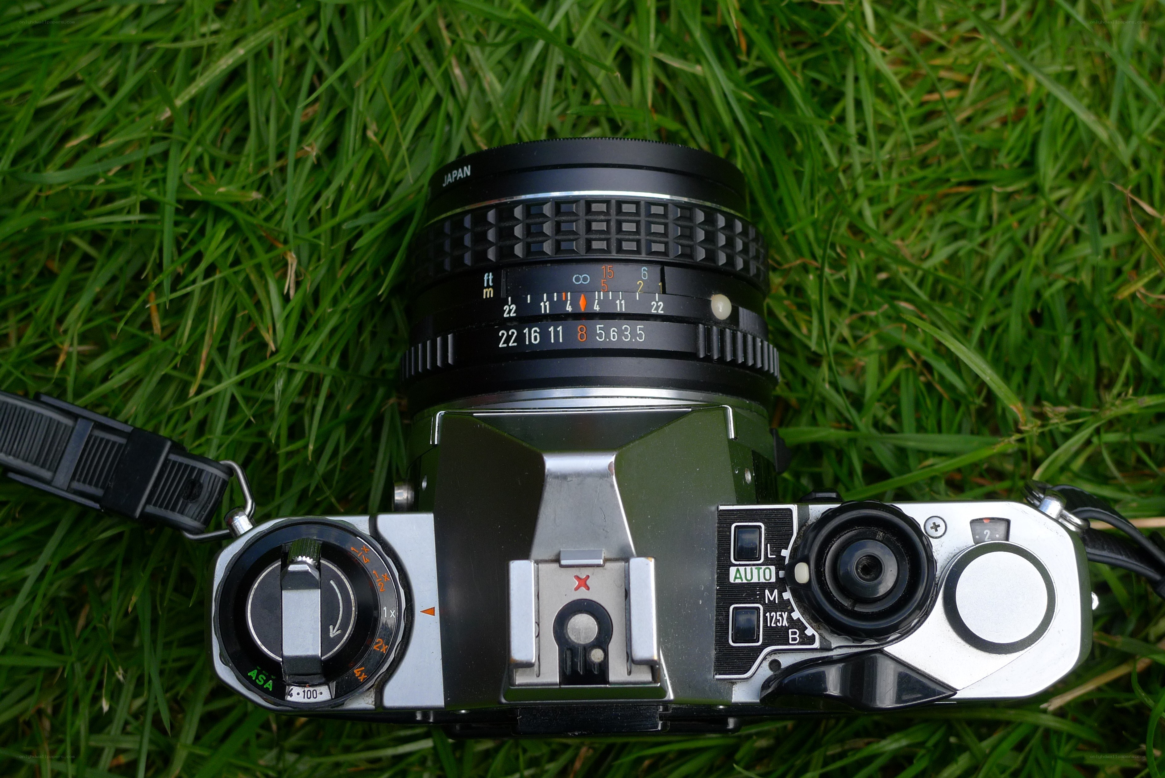 camera on grass