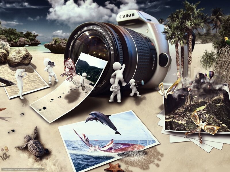 Camera on Sandy Beach — Beige