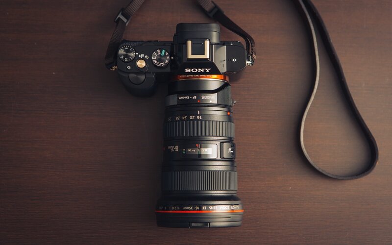 Camera on Wooden Surface