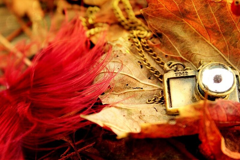 Camera Pendant on Leaves