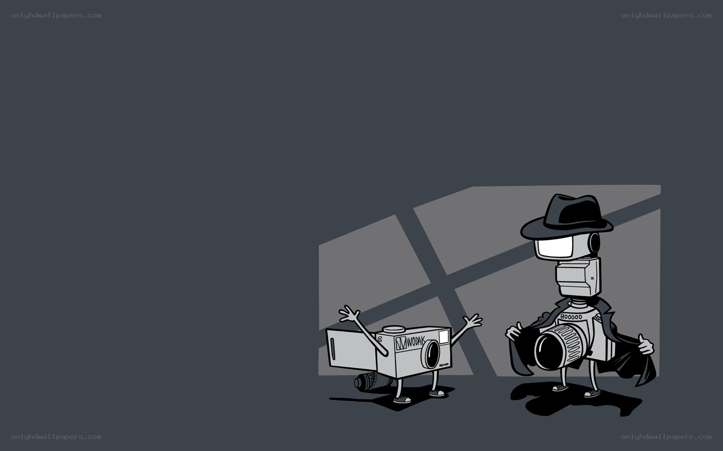 camera robots in a dark room
