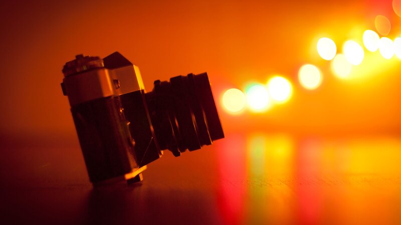 camera with bokeh lights