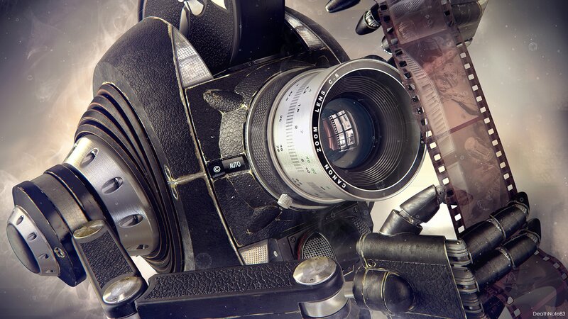 camera with film strip