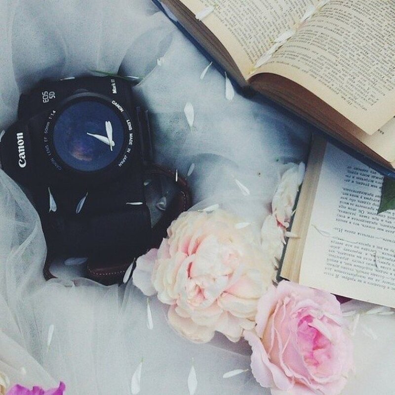 Camera with Flowers