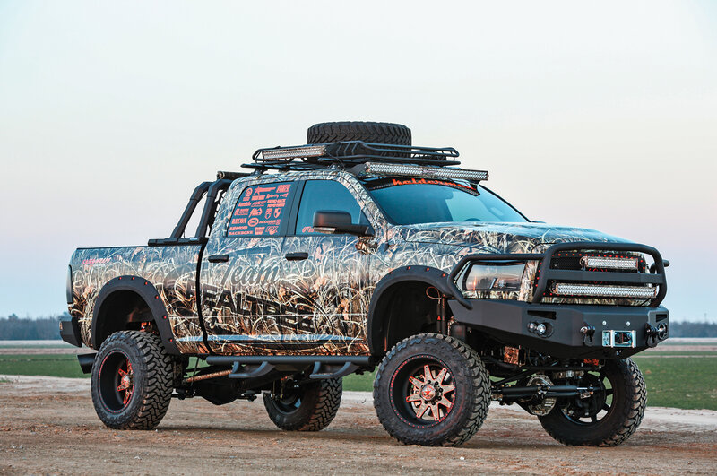 Camo-painted Pickup Truck