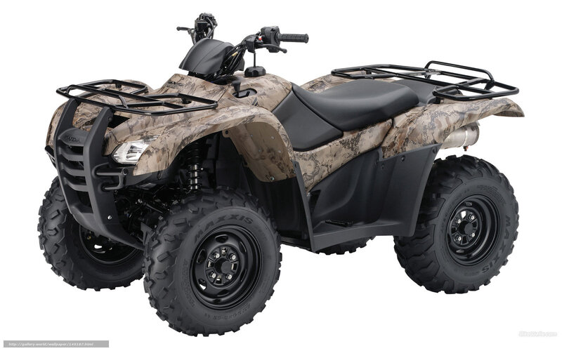 Camouflage ATV — Brown, Neutral, Photograph, Seat, Racks, Tires