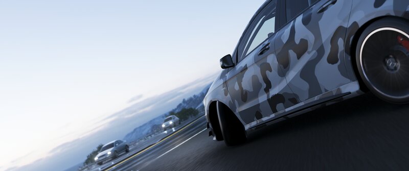 Camouflage Car on Road — Gray