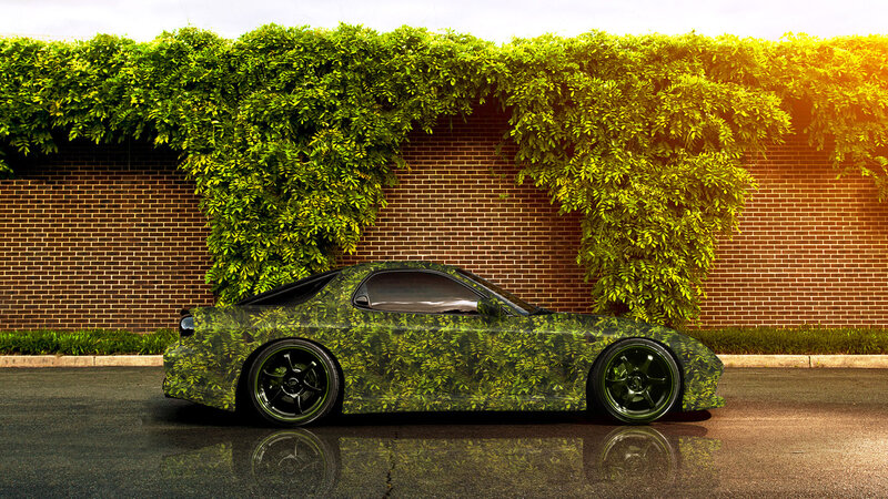 Camouflage Car on Street
