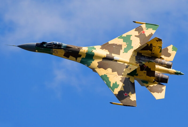 Camouflage Fighter Jet — Blue, Dynamic