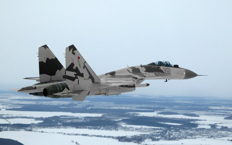 Camouflage Fighter Jet — Gray, Cold, Winter