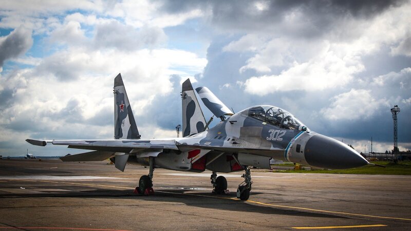 Camouflage Fighter Jet — Gray, Dramatic, Afternoon
