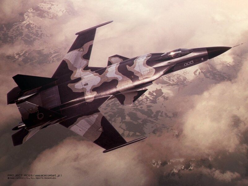 Camouflage Fighter Jet — Gray, Dramatic, Digital Art