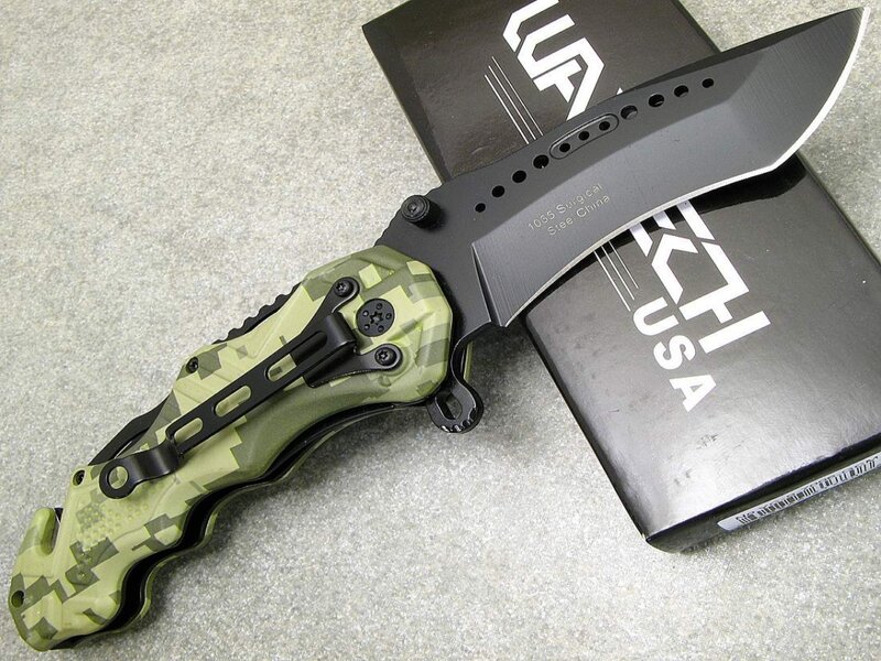 Camouflage Folding Knife — Green
