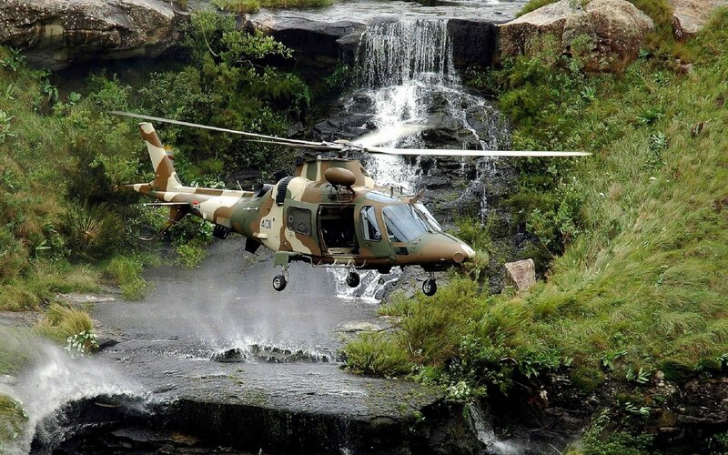 Camouflage Helicopter — Green, Dramatic, Photograph