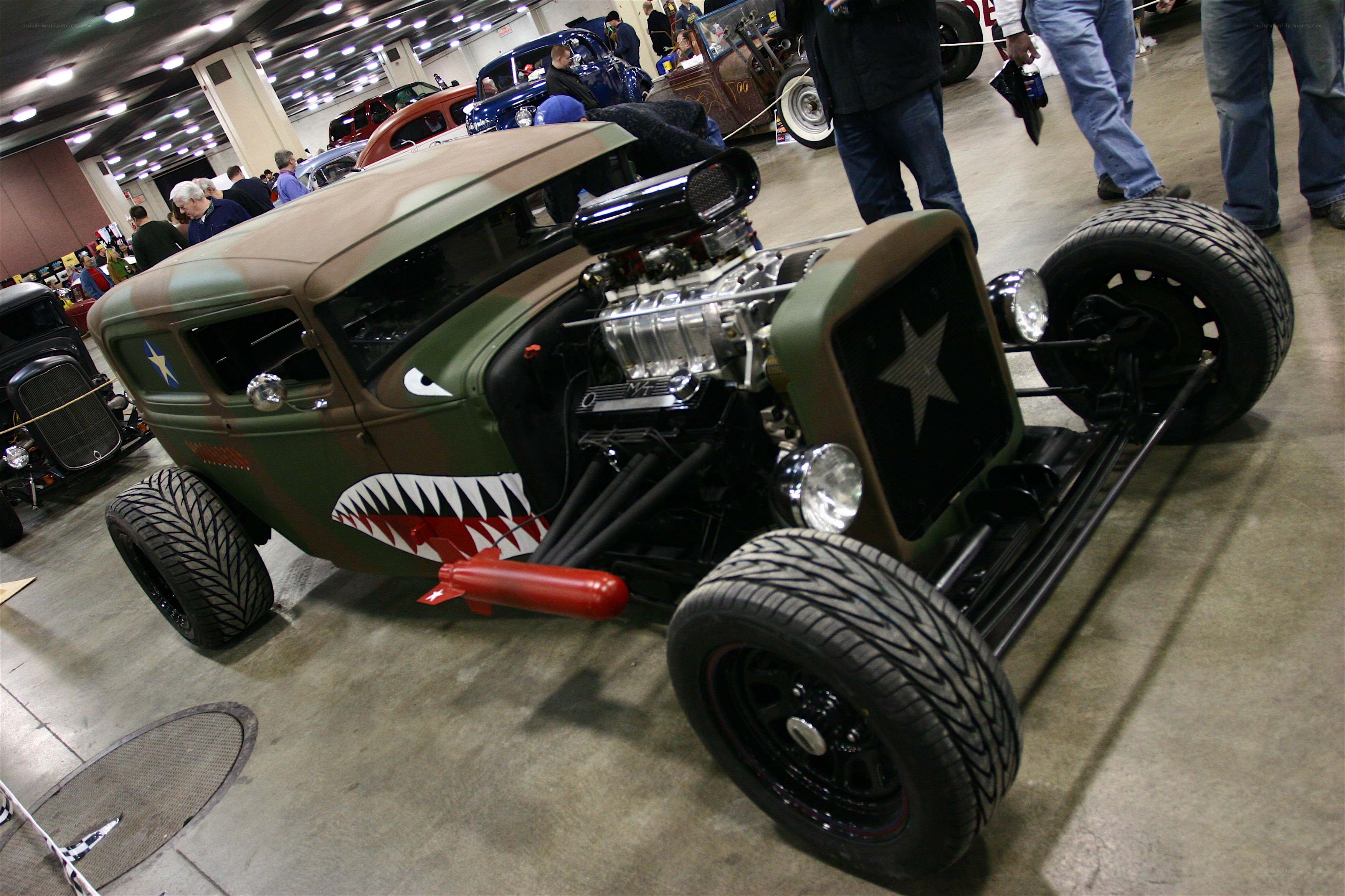 camouflage hot rod car