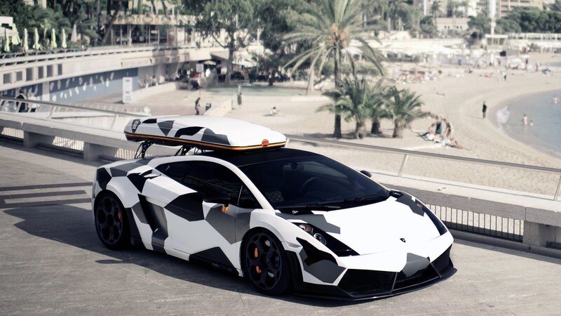 Camouflage Lamborghini — White, Calm, Afternoon, Photograph
