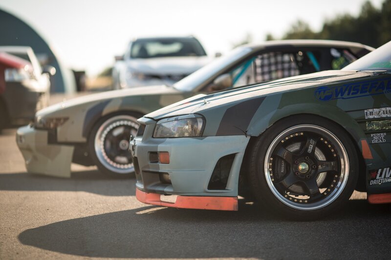 Camouflage-painted Drift Car