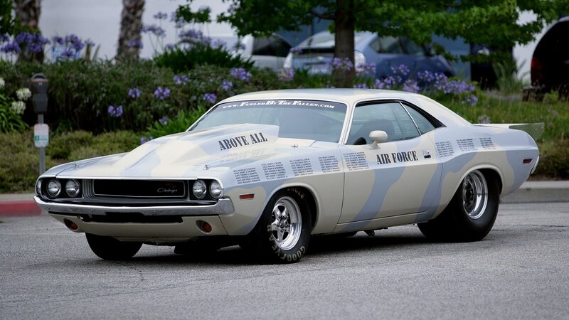 Camouflage-painted Muscle Car