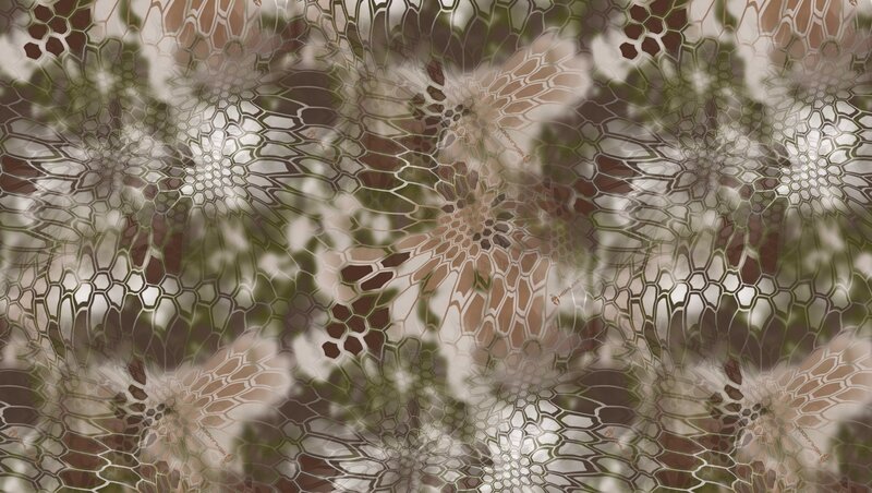 Camouflage Pattern — Green, Neutral, Digital Art, Hexagonal
