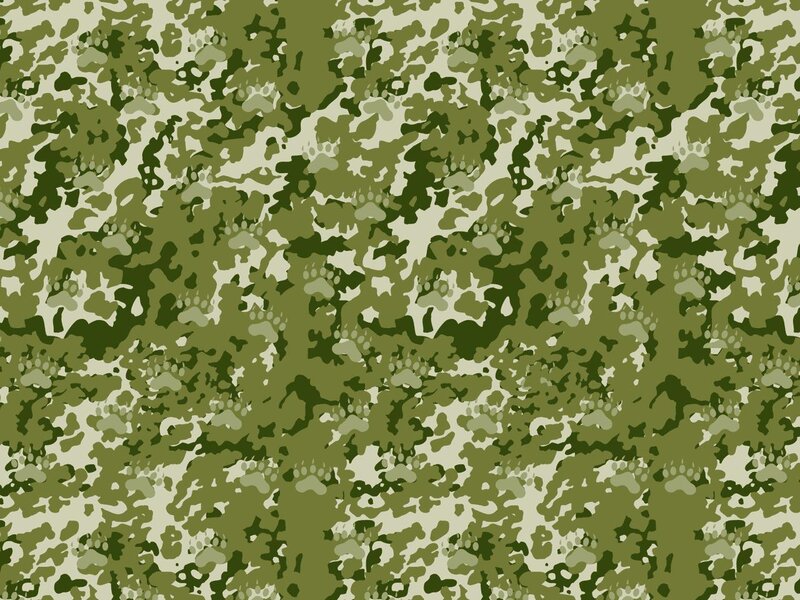 Camouflage Pattern — Green, Neutral, Vector Art, White