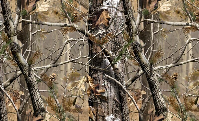 Camouflage Pattern with Trees — Brown