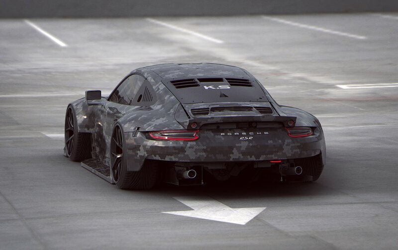 Camouflage Porsche Race Car