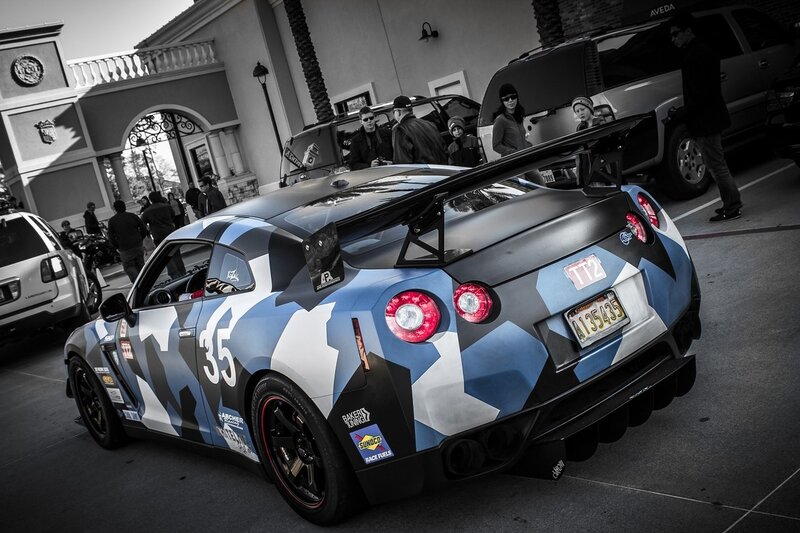 camouflage race car at event