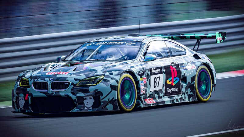 Camouflage Race Car — Gray, Dynamic, Digital Art