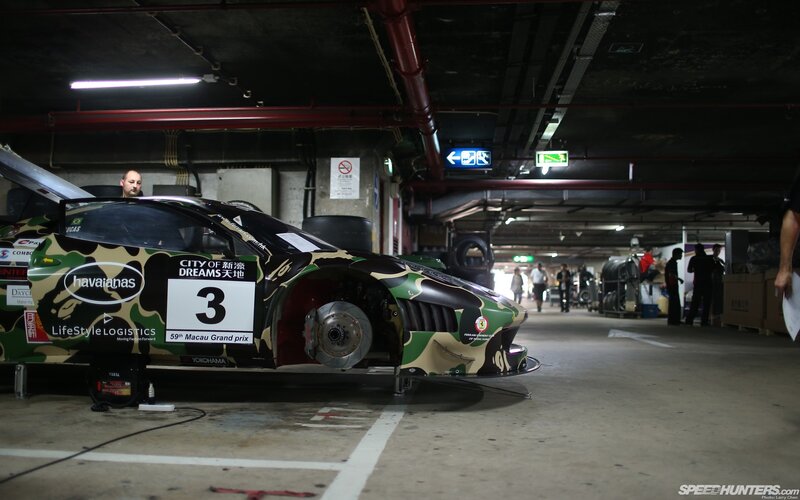Camouflage Race Car — Green, Industrial, Night