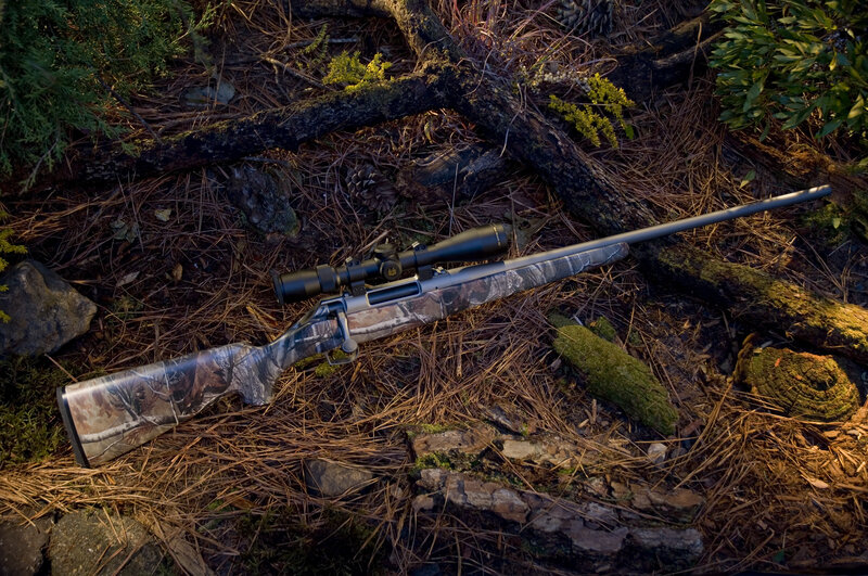 Camouflage Rifle on Forest Floor — Brown
