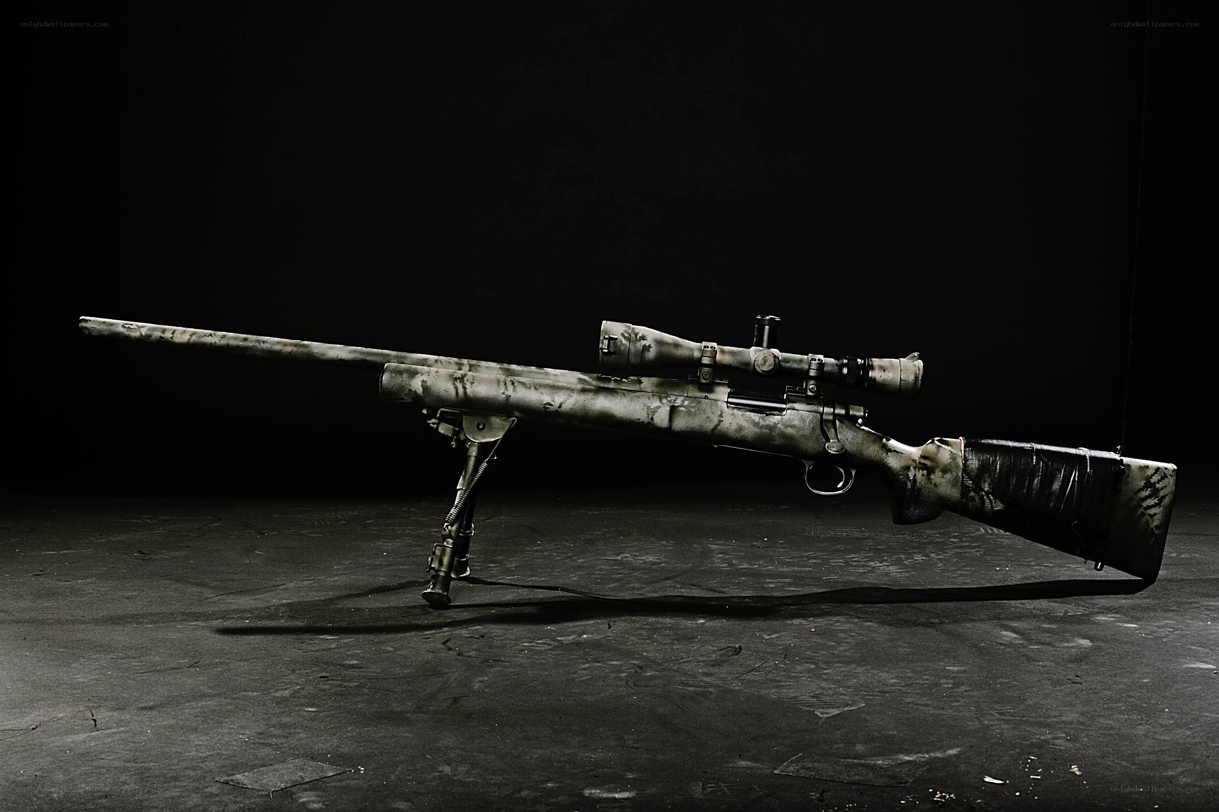 camouflage sniper rifle