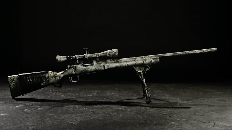 camouflage sniper rifle