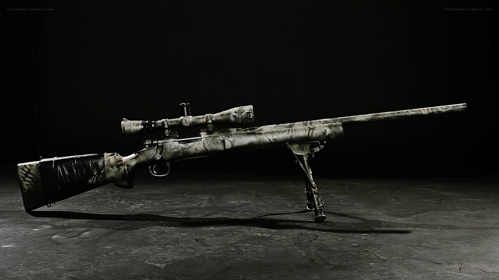 camouflage sniper rifle