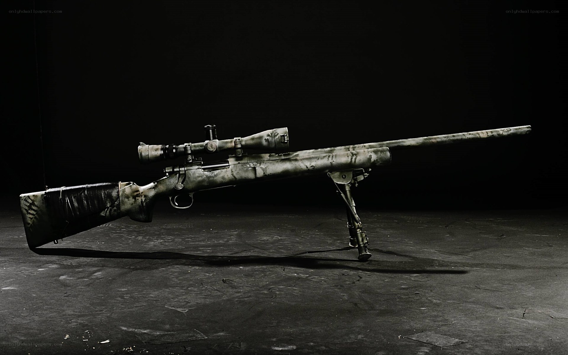 camouflage sniper rifle