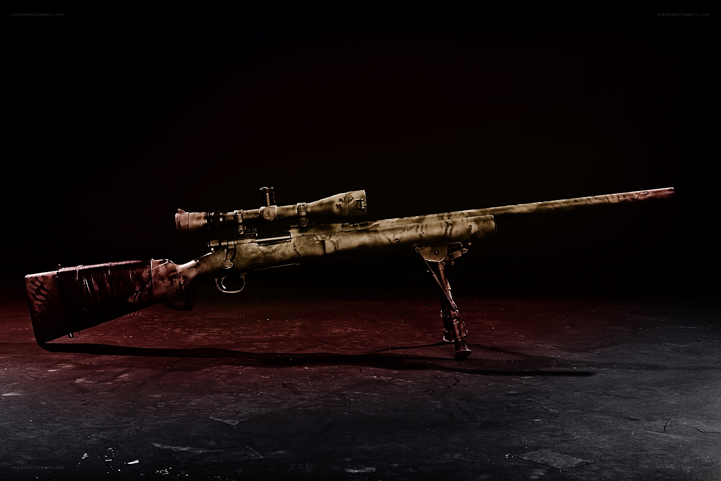 camouflage sniper rifle