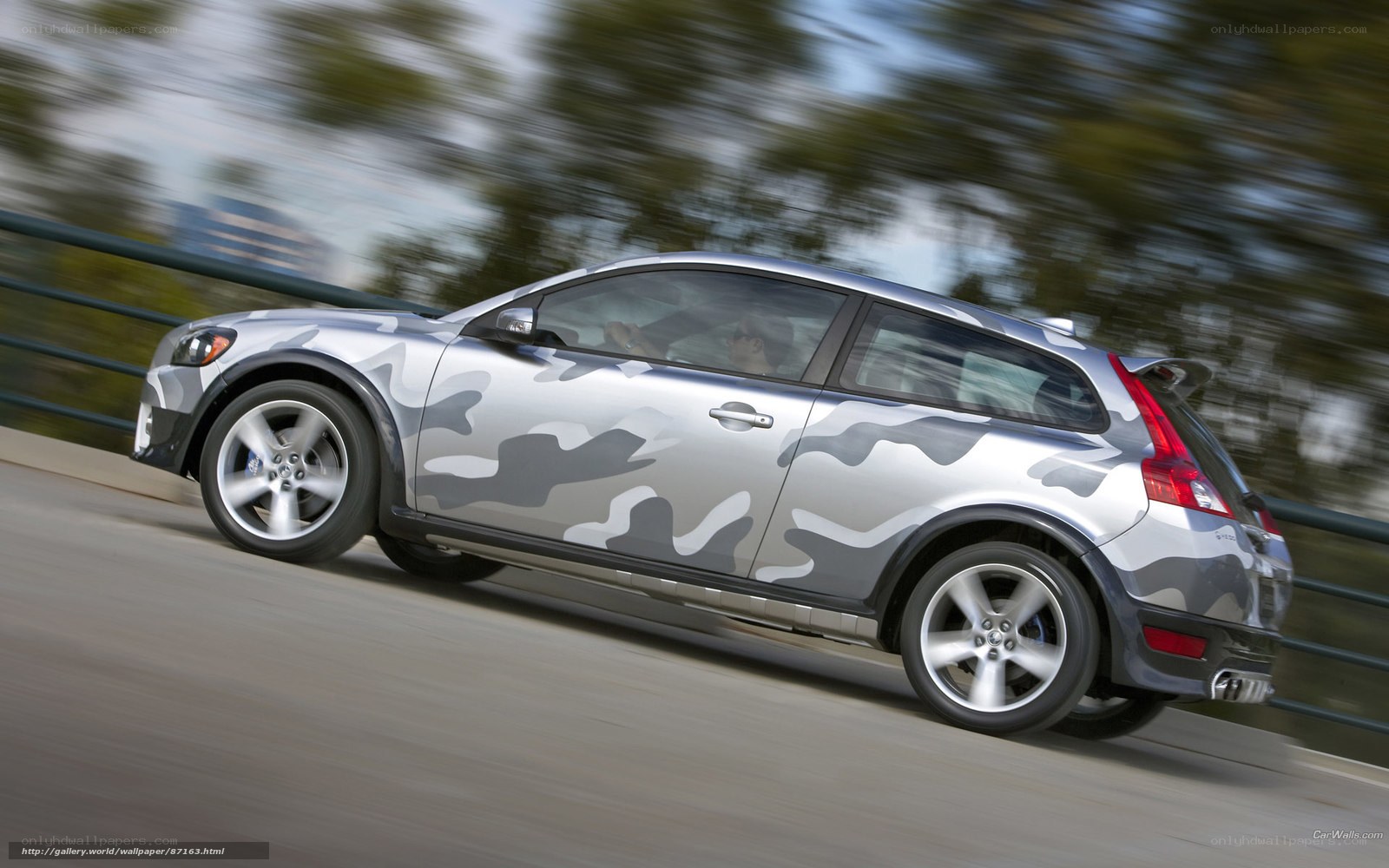 camouflage volvo on road