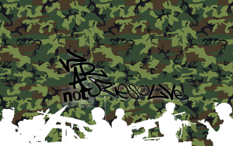 camouflage with soldiers and graffiti