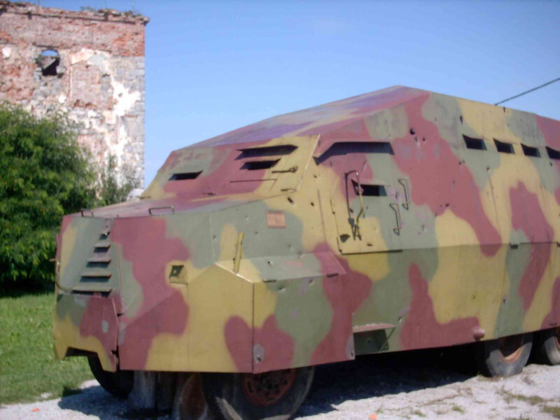 camouflaged armored vehicle