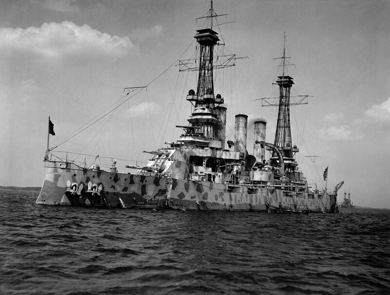 Camouflaged Battleship