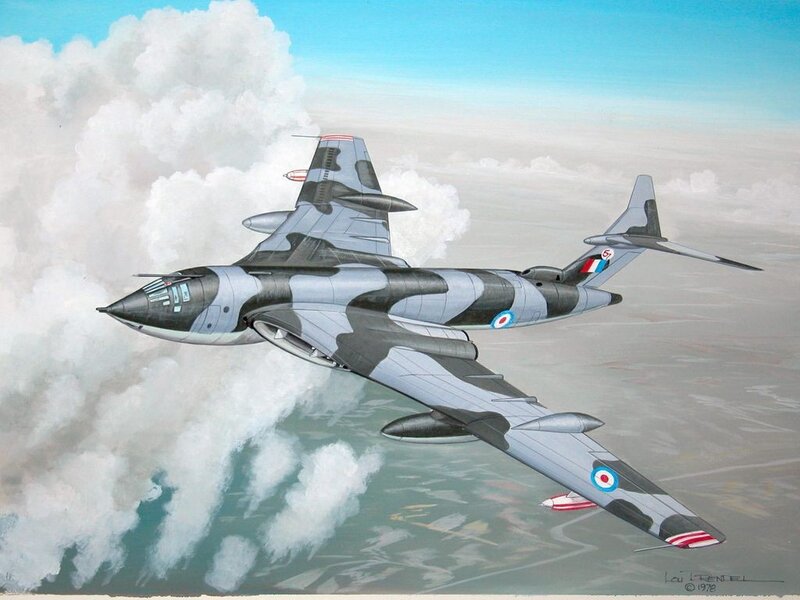 Camouflaged bomber in flight