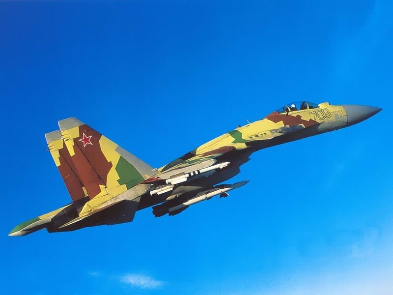 Camouflaged Fighter Jet — Blue, Dynamic